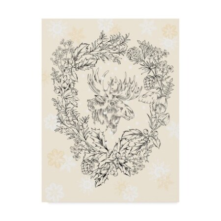 Trademark Fine Art Lisa Powell Braun 'Moose Wreath' Canvas Art, 18x24 ALI42613-C1824GG